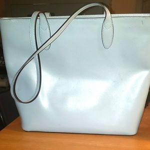 Grey leather large kate spade tote bag